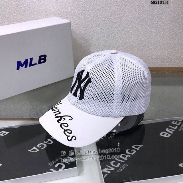 NY男女同款帽子 MLB鏤空棒球帽鴨舌帽  mm1028